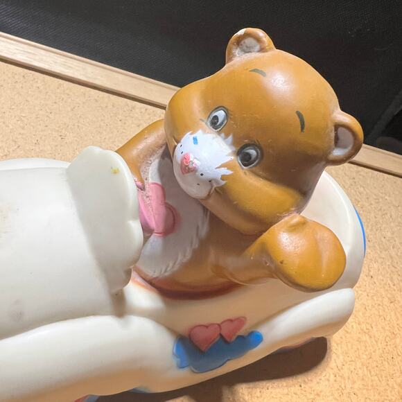 American Greetings AGC Tenderheart 80’s Brown Care Bear Rubber car Toy Vtg - Picture 15 of 16